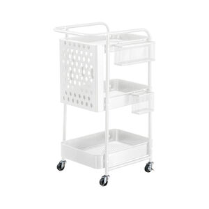 RICHOME三層洞洞板收納推車-白<DIY組裝商品>