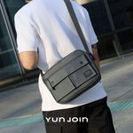 【YUN JOIN】EMBER 經典側肩包-黑色  側背包 斜背包 公事包 收納 防潑水【超強7層收納】, , large