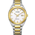CITIZEN 星辰 限量 光動能八角形經典大三針手錶 送禮推薦-銀x金/38mm BM7624-82A, , large