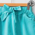 【SOLO Vintage】LCW Girls Lake Green Bow Shorts 100% Cotton Made in Turkey 11-12y, , large