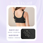 【伊柔 EVEROY】 裸肌無感無鋼圈前扣哺乳內衣 M-3XL(EQ)｜無痕包覆.加大尺碼 W031-63 百搭黑, , large