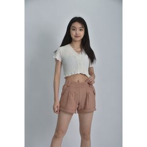 (S) queen shop寬鬆棕色短褲二手衣