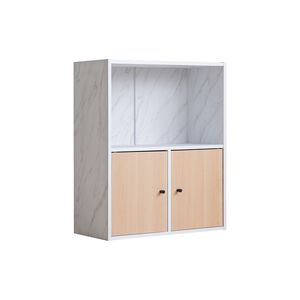 three-compartment two-door cabinet