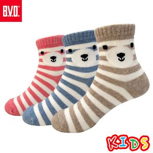 【BVD】熊熊1/2童襪<中灰13-16cm>B571 短襪 襪子