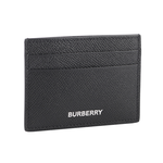 BURBERRY 銀字Logo Sandon 牛皮4卡名片/卡片夾/黑色, , large