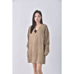 (XL) amissaV領、落肩棕色洋裝二手衣, , large