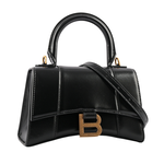 BALENCIAGA Hourglass 光滑牛皮二用沙漏包/XS/黑色, , large