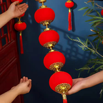 小紅燈籠7.5cm新年吊飾2入3組#102(新春過年掛飾/流蘇開運掛飾/開運招財/入厝/新婚室內裝飾掛件), , large