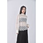 (S) iroo質感棉質高領杏色長袖上衣二手衣, , large