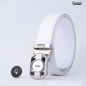 Green Golf Belt PU Glossy White