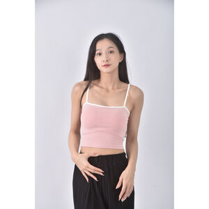 (S) vestiaire de miss p質感棉質撞色粉色上衣二手衣