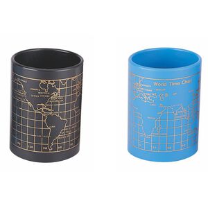 徠福 Life 塑膠地圖筆筒(PC.2342)藍