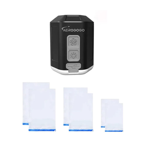 【Aerogogo】GIGA PUMP 4.0 三合一口袋充氣幫浦-黑色 + 真空收納袋 (6入)
