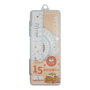 【PENROTE 筆樂】柴語錄15cm鋁合金4入套尺 橘