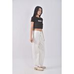 (M) 【依庭私服】air space lady高腰丹寧牛仔質感白色長褲二手衣, , large