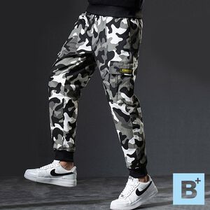 大尺碼-迷彩-束口-工作褲-白/綠/黃-0204130