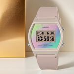 CASIO 卡西歐 奶茶色 粉彩漸層電子錶 女錶 LW-205H-4A, , large