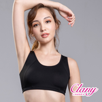 【可蘭霓Clany】台灣製顯瘦涼感防震加大尺碼無鋼圈M-2XL運動內衣 黑 6965-63, , large