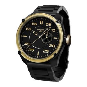 elegantsis Army 特務風雲日期時尚腕錶-黑金/46mm ELJT47-PB10MA