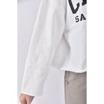 (XL) ideal tyge質感修身短版白色長袖上衣二手衣, , large