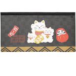 日本製【コスモ】短門簾《招財貓達摩》, , large