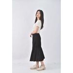 (XL) 燈芯絨黑色長裙二手衣, , large