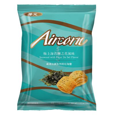 [箱購]Aircorn玉米脆餅極上海苔鹽之花風味103g克 x 12包