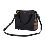 BURBERRY Banwell 帆布及牛皮手提/斜背迷你二用包/黑色/棕色, , large
