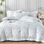 【Betrise】Cute pet wandering story | C Energy Series 100% Austrian Tencel™ Light-quenched Graphene Four-piece Duvet Bedding Set-Double, , large