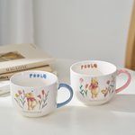 Disney迪士尼 花草維尼彩釉大容量陶瓷馬克杯500ml(可當湯杯/彩色禮盒)-蜜粉, DSM-TM7698P蜜粉, large