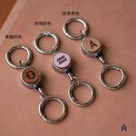 [LOGINHEART]皮革原色．客製星座雷雕真皮伸縮扣件（12星座）台灣製/送禮/雷射雕刻/證件伸縮/鑰匙圈, , large