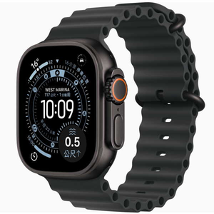 Apple Watch Ultra 3 LTE 49mm 黑色鈦金屬錶殼黑色海洋錶帶 M/L (2025) _ 台灣公司貨 ＋ 專用 (錶貼 & 錶套)