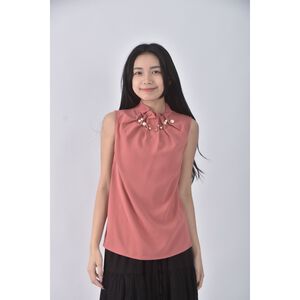 (S) moma質感無袖粉色上衣二手衣