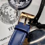 [星晴錶業]VERSUS VERSACE手錶,34mm,VV00080寶藍色錶面玫瑰金錶殼寶藍真皮皮革錶帶款, , large