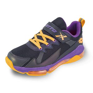 LOTTO童氣墊籃球鞋-黑紫22.5cm