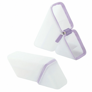 【龍品文創】日本SONIC FD-2286 輕巧三角筆袋-W光透紫