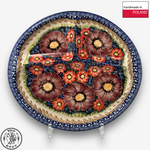 【SOLO Vintage】Cerraf Polish Pottery 28cm Divider Plate Banquet of Elegant Red Series Made in Poland, , large