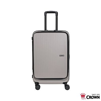 皇冠C-F1910 25吋前開霧面拉鍊拉桿箱-拿鐵咖啡