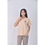 (F) queen shop棉質純棉杏色短袖上衣二手衣, , large