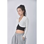 (S) 【安于晴Charlene私服】質感修身短版白色罩衫二手衣, , large