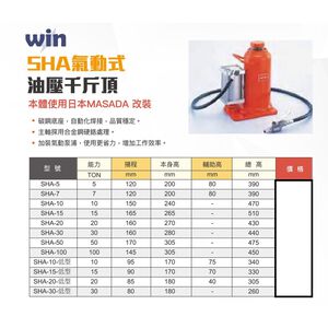 WIN 五金 價格內詳 氣動千斤頂 千斤頂 爪式千斤頂 油壓工具 氣動工具 搬運工具 起重工具