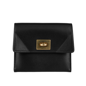 BALENCIAGA Rodeo 金釦平滑小牛皮卡片夾/黑色