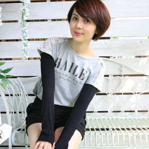 【現貨】MIT台灣製冰涼紗防曬袖套-蝶結緹花(超薄款) P0038