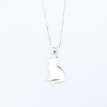Cat Kitten Meow Meditation s925 sterling silver necklace Valentine Day gift, , large