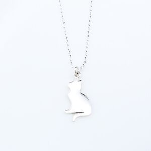 Cat Kitten Meow Meditation s925 sterling silver necklace Valentine Day gift