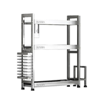 【SV61278】三層304不銹鋼廚房置物架 調味料置物架 檯面落地收納架 筷筒刀架砧板架 廚房收納架, , large