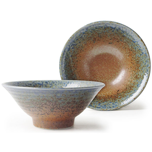 [豐名日本餐具] 6.5麵井 棕藍 / H5-65NW