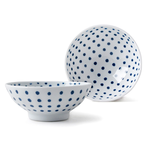 [豐名日本餐具] 4.0"輕量井 藍水玉 有田燒 / C04DB0-325-BB