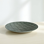 Minoyaki 8.0" Shallow Plate – Line Grid Design, , large