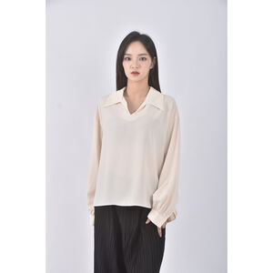 (XL) miss studio低領黃色長袖上衣二手衣
